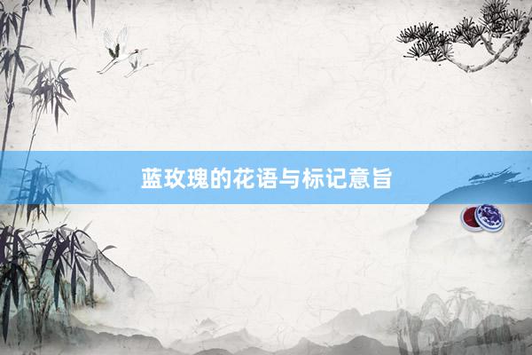 蓝玫瑰的花语与标记意旨