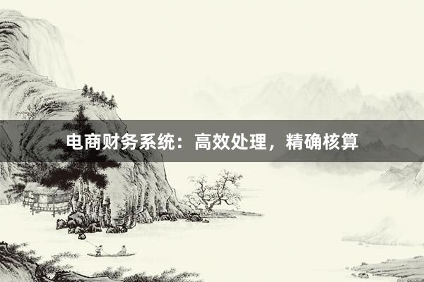 电商财务系统：高效处理，精确核算